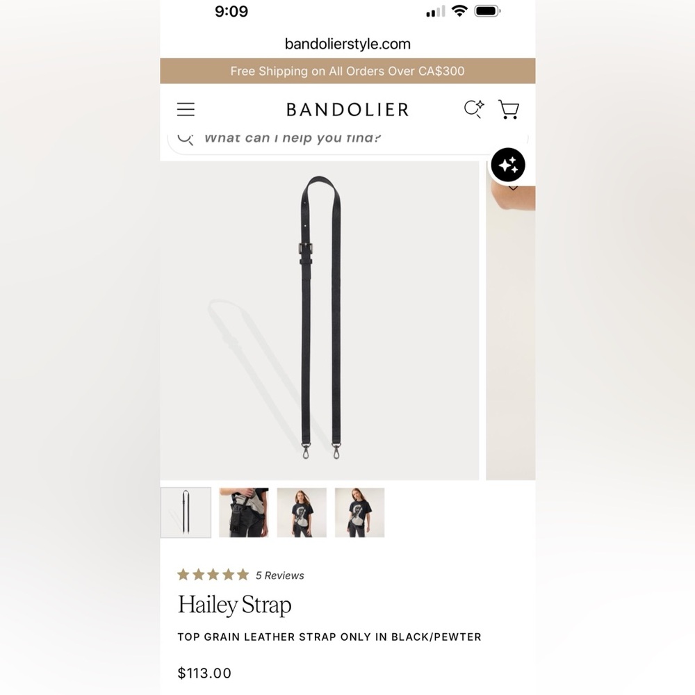 Bandolier Cross Body Strap in Black with Pewter Hardware. 
Strap Only!
Thanks!